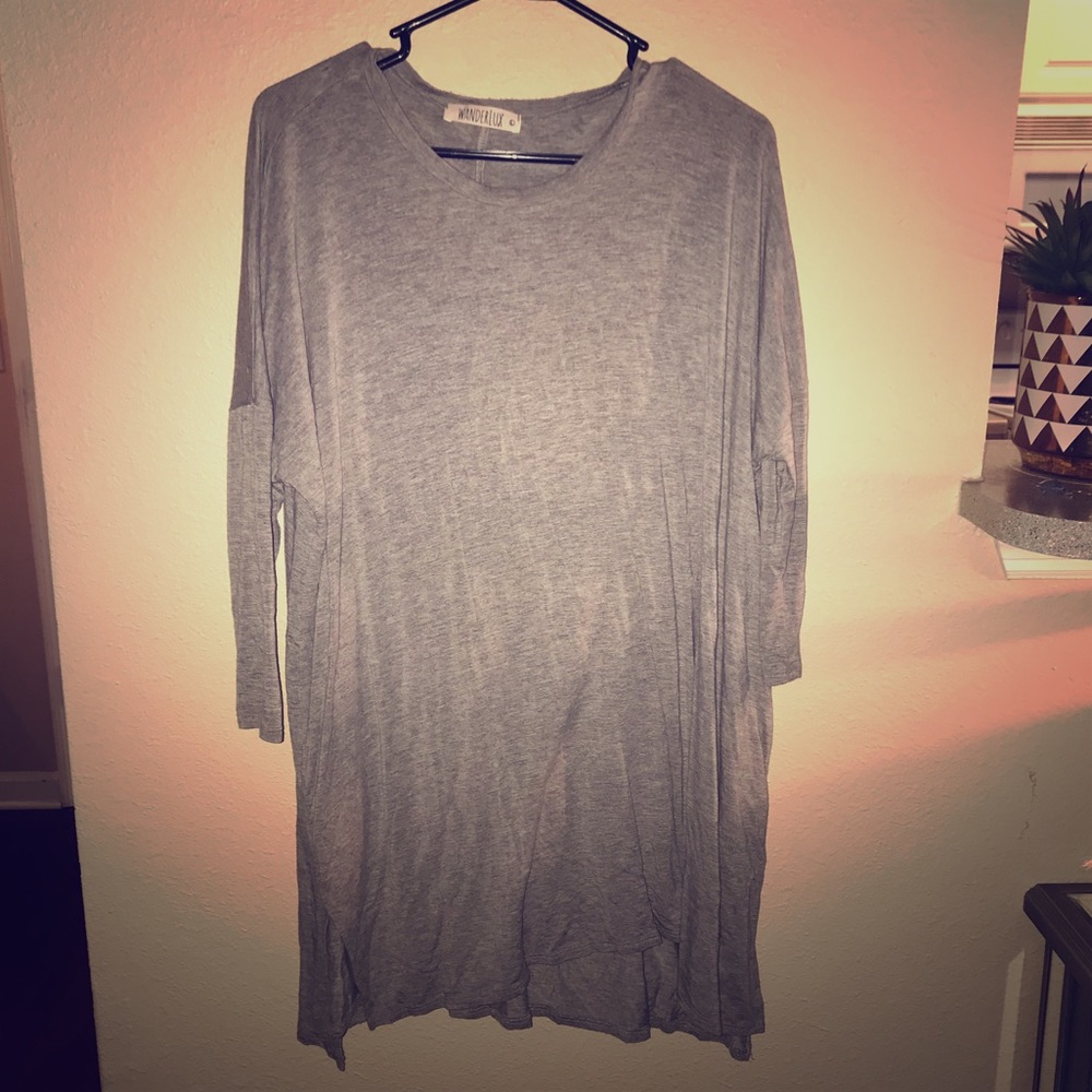 Loose grey T shirt dress